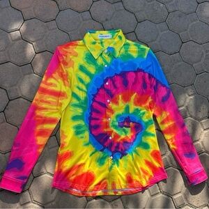 Vibrant Tie-Dye Button-Up Shirt